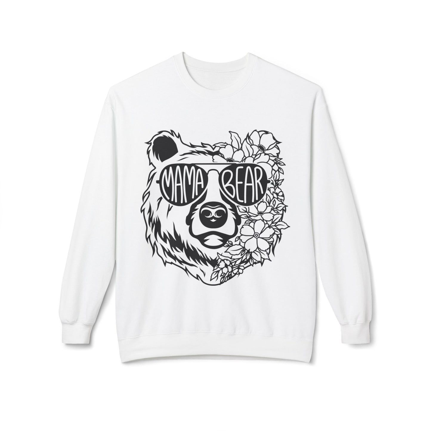 Mama Bear Floral Sunglasses Sweatshirt | Unisex Midweight Fleece Crewneck