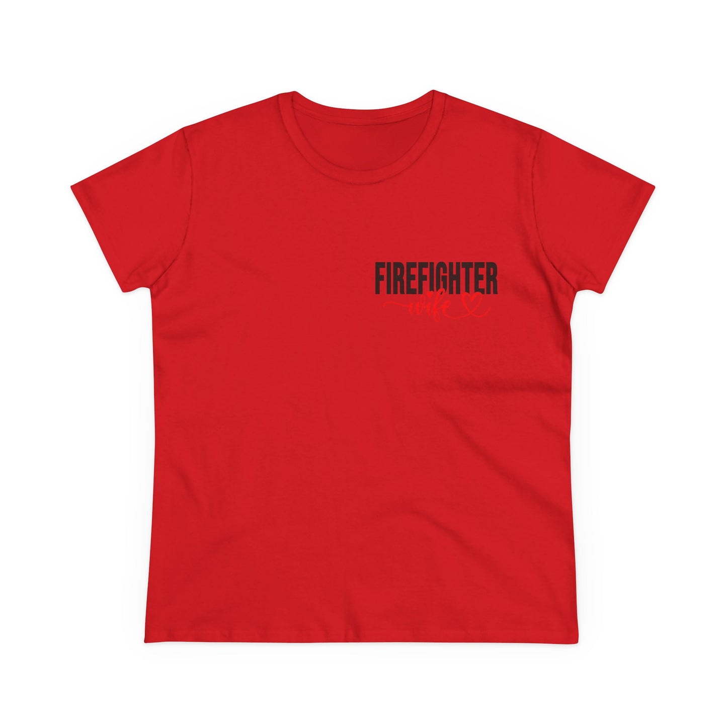 Firefighter Wife Cotton Tee - Supportive Gift for Her, Casual Wear, Patriotic Apparel, Unique Firefighter Gift, Everyday Comfort