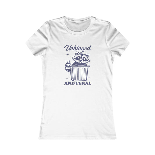 Whimsical Graphic Tee, Unhinged and Feral Shirt, Funny Animal Top, Casual Wear, Gift for Raccoon Lovers, Unique T-shirt
