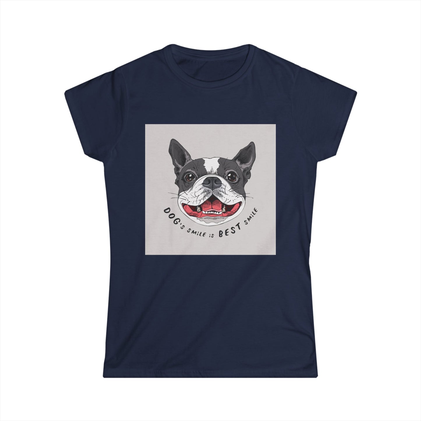 Women's Dog Lover Tee - "Dog's Smile is Best Smile" Graphic T-Shirt