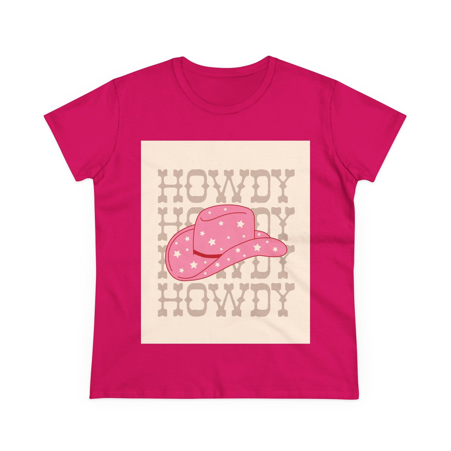 Howdy Pink Cowgirl Tee - Cute Vintage Graphic T-Shirt for Women, Casual Wear, Summer, Country Concerts, Birthday Gifts, Cute Outfits