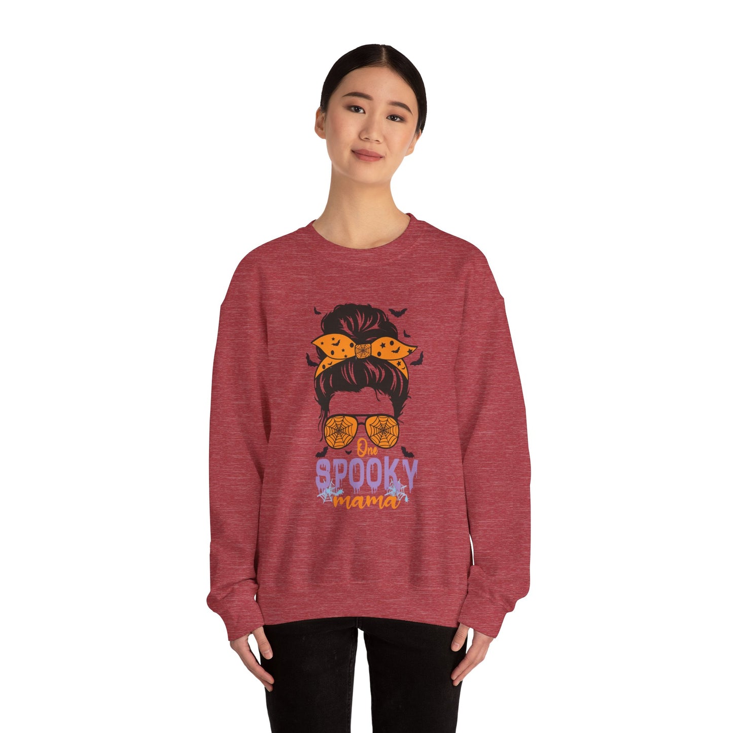 Spooky Mama Crewneck Sweatshirt, Halloween Sweatshirt, Cozy Fall Apparel, Gift for Moms, Trendy Halloween Outfit