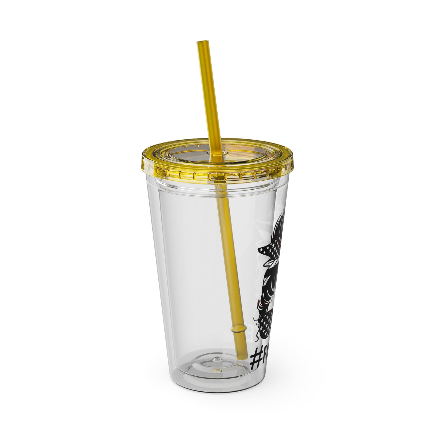 Sunsplash 16oz Tumbler with Straw - #FireWife Drinkware for Firefighters' Spouses