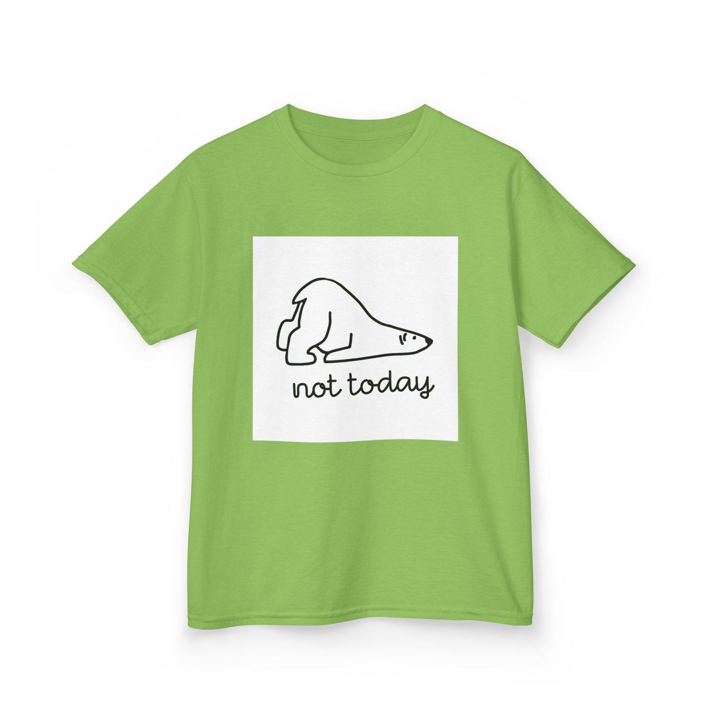 Kids Heavy Cotton™ Tee - "Not Today" Relaxed Polar Bear Design