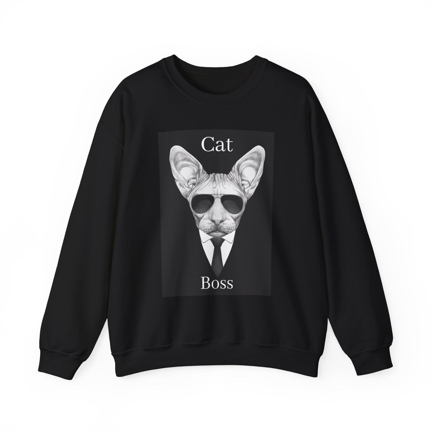 Cat Boss Unisex Crewneck Sweatshirt - Funny Cat Graphic Pullover