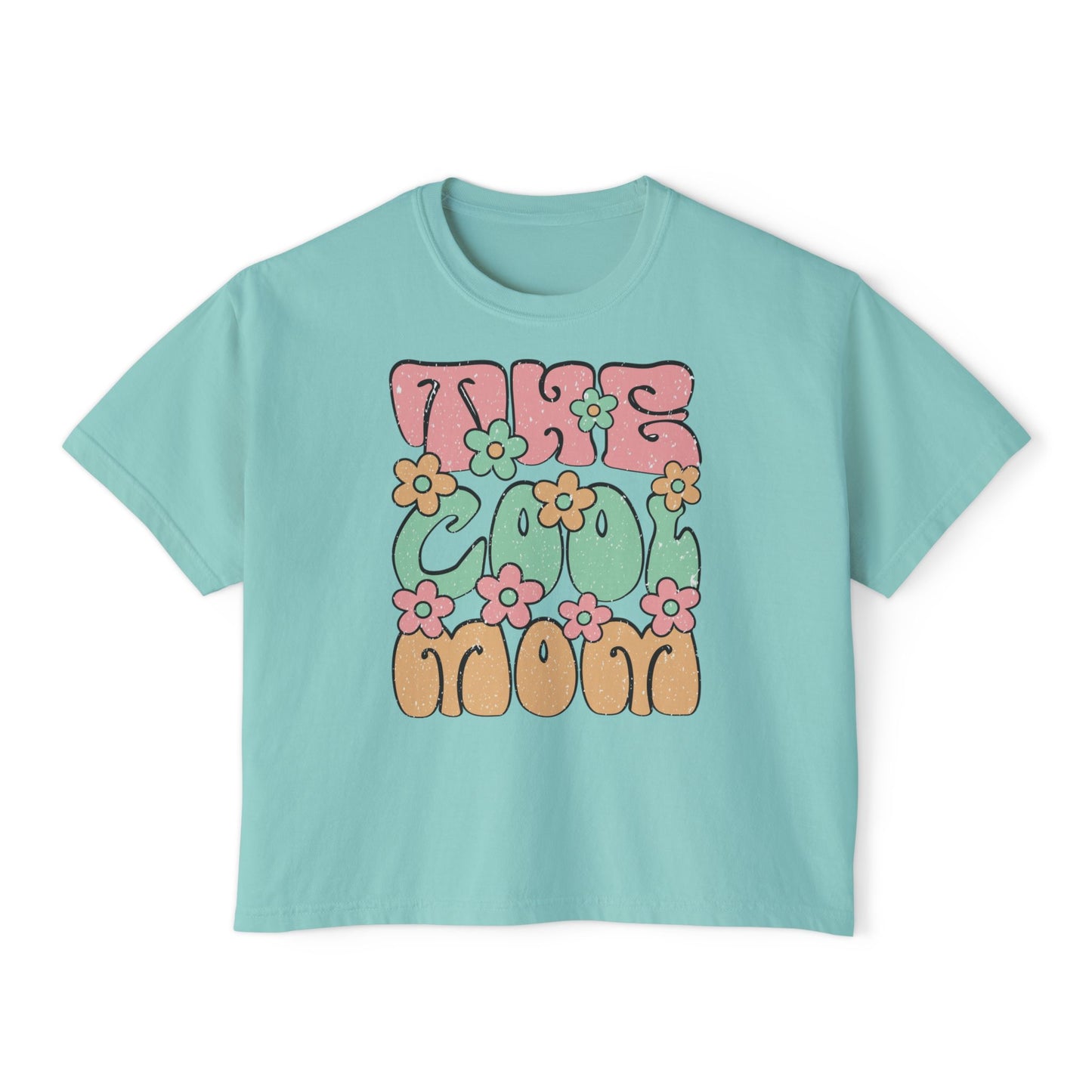 Retro Floral Cool Mom Boxy Tee