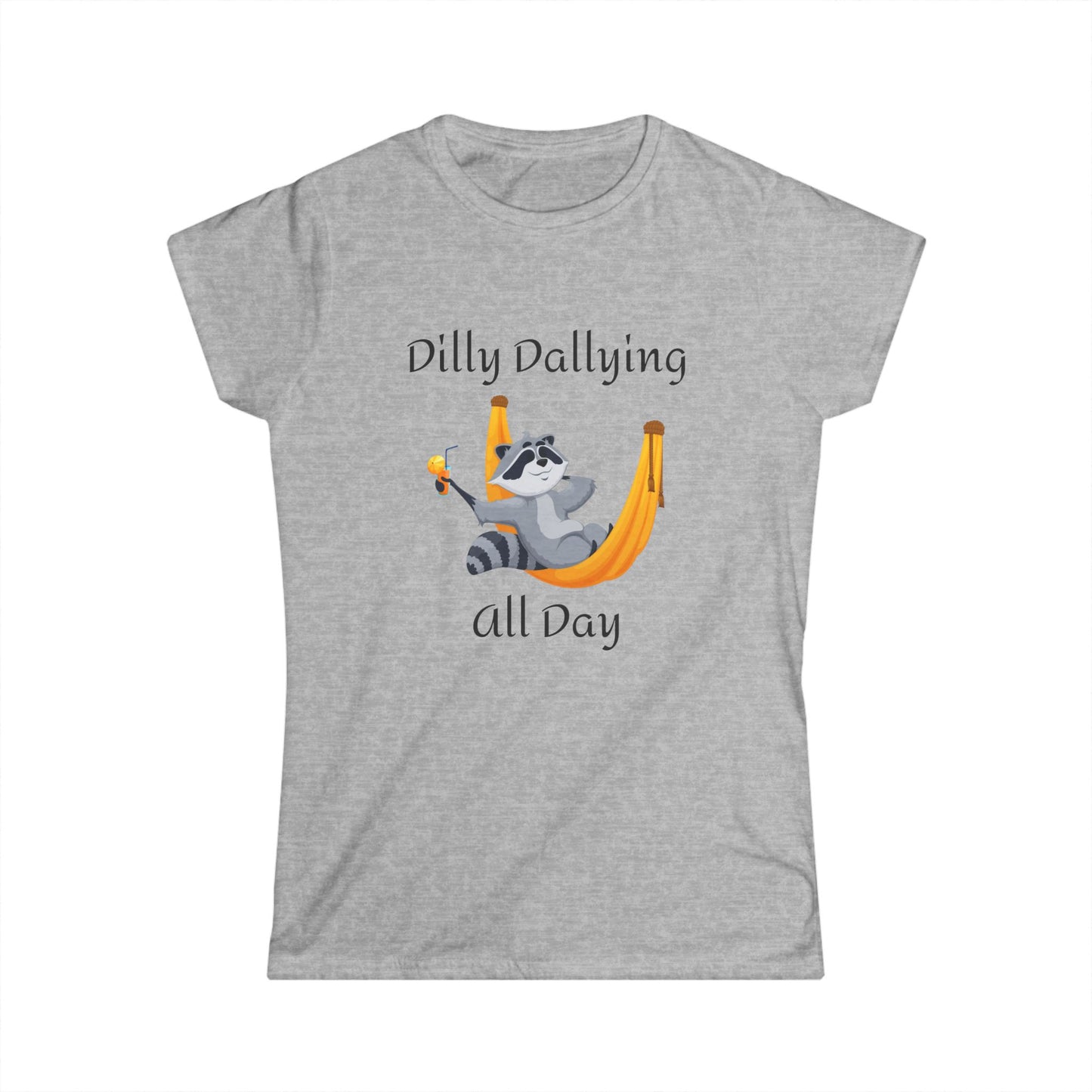 Dilly Dallying Raccoon Women's Softstyle Tee