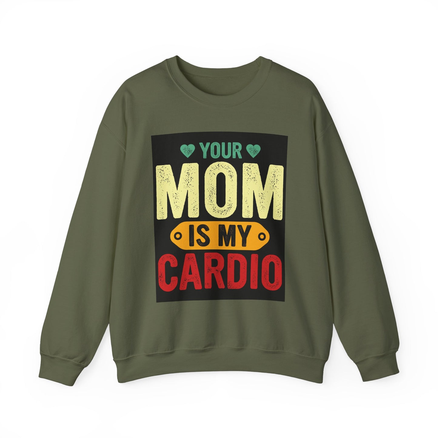 Your Mom Is My Cardio Sweatshirt - Fun Unisex Heavy Blend™ Crewneck for Fitness Enthusiasts