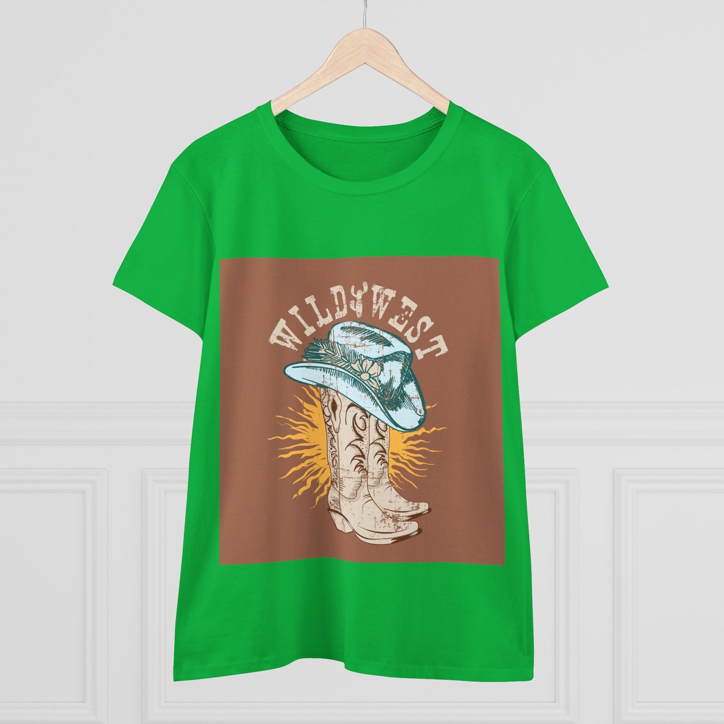 Wild West Women's Cotton Tee - Casual Summer Top, Boho Fashion, Vintage Graphic Shirt, Gift for Cowgirls, Western Wear