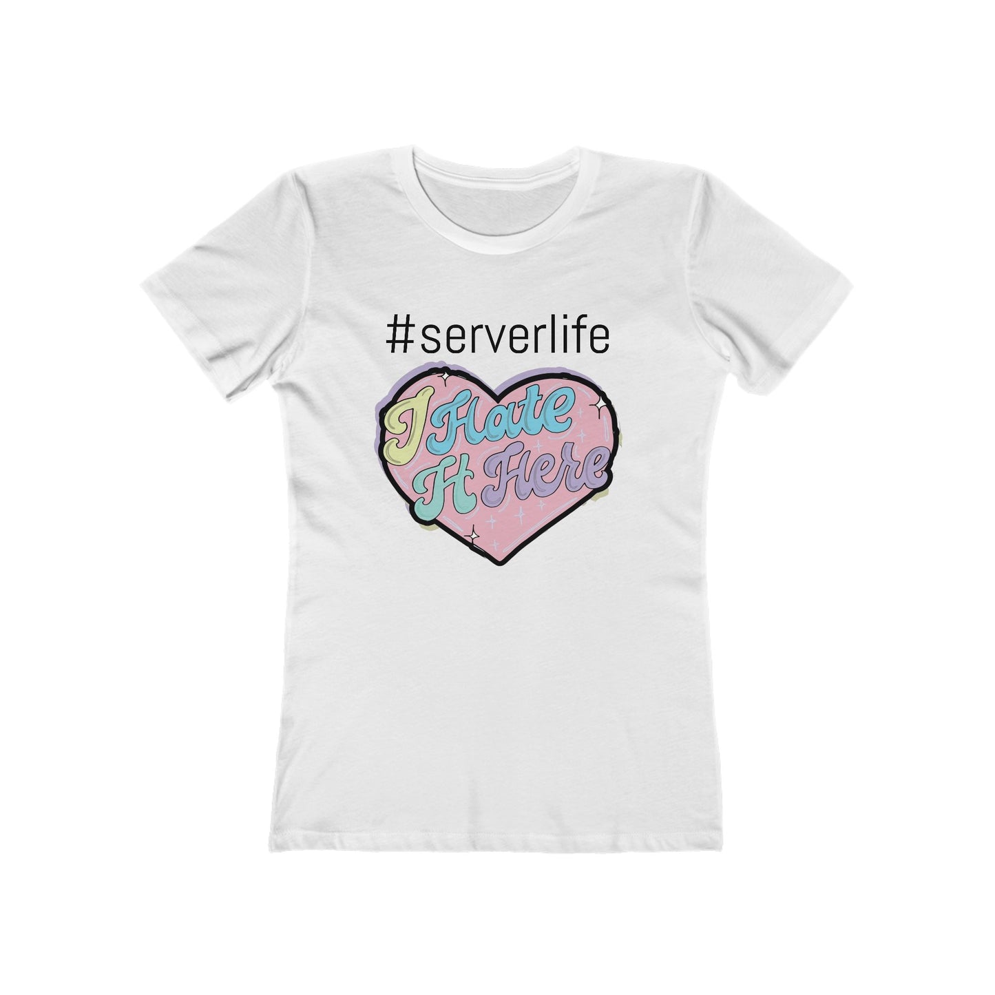 Trendy Server Life Tee for Women, Fun Casual Wear, Graphic T-Shirt, Heart Design Shirt, Perfect for Servers and Foodies