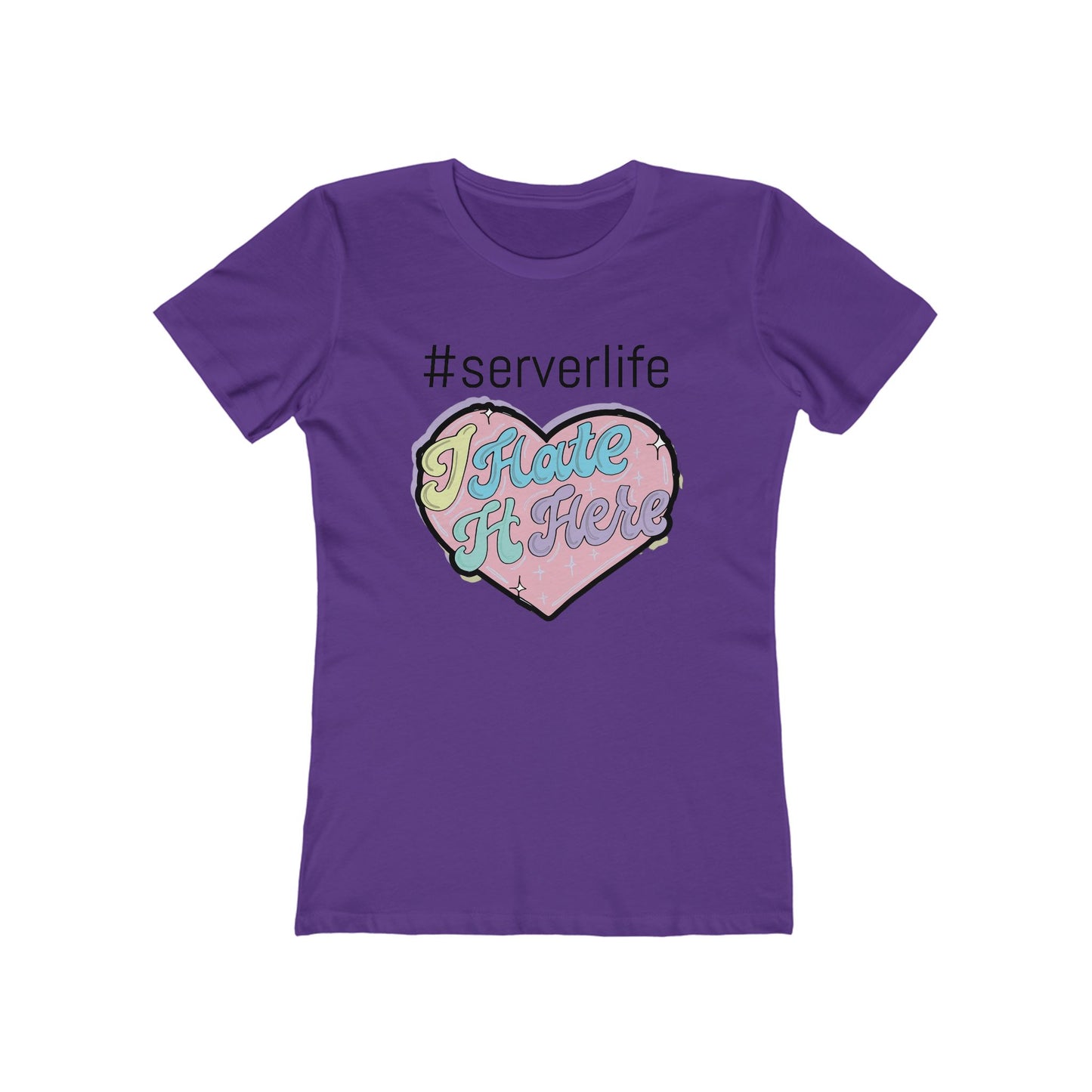 Trendy Server Life Tee for Women, Fun Casual Wear, Graphic T-Shirt, Heart Design Shirt, Perfect for Servers and Foodies