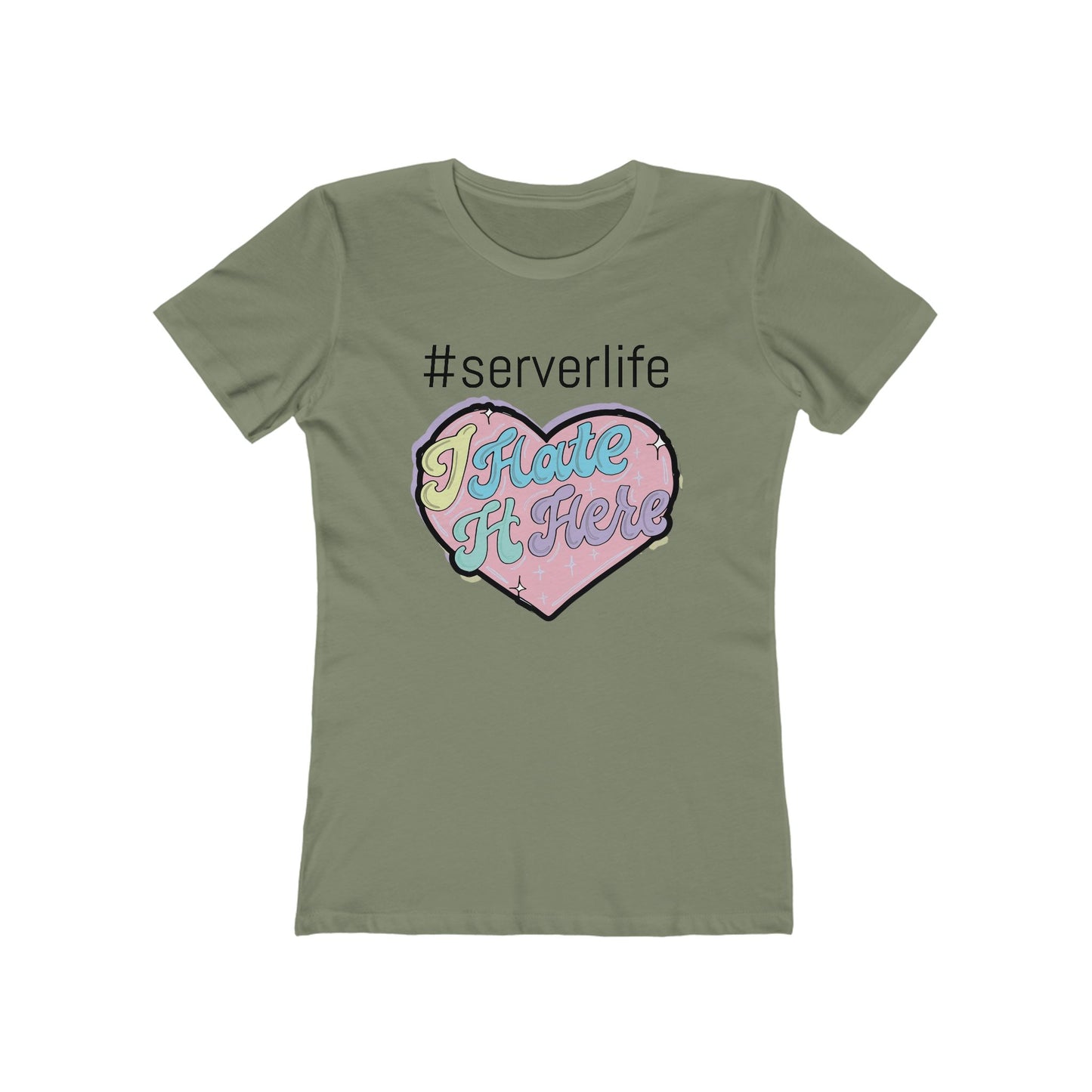 Trendy Server Life Tee for Women, Fun Casual Wear, Graphic T-Shirt, Heart Design Shirt, Perfect for Servers and Foodies