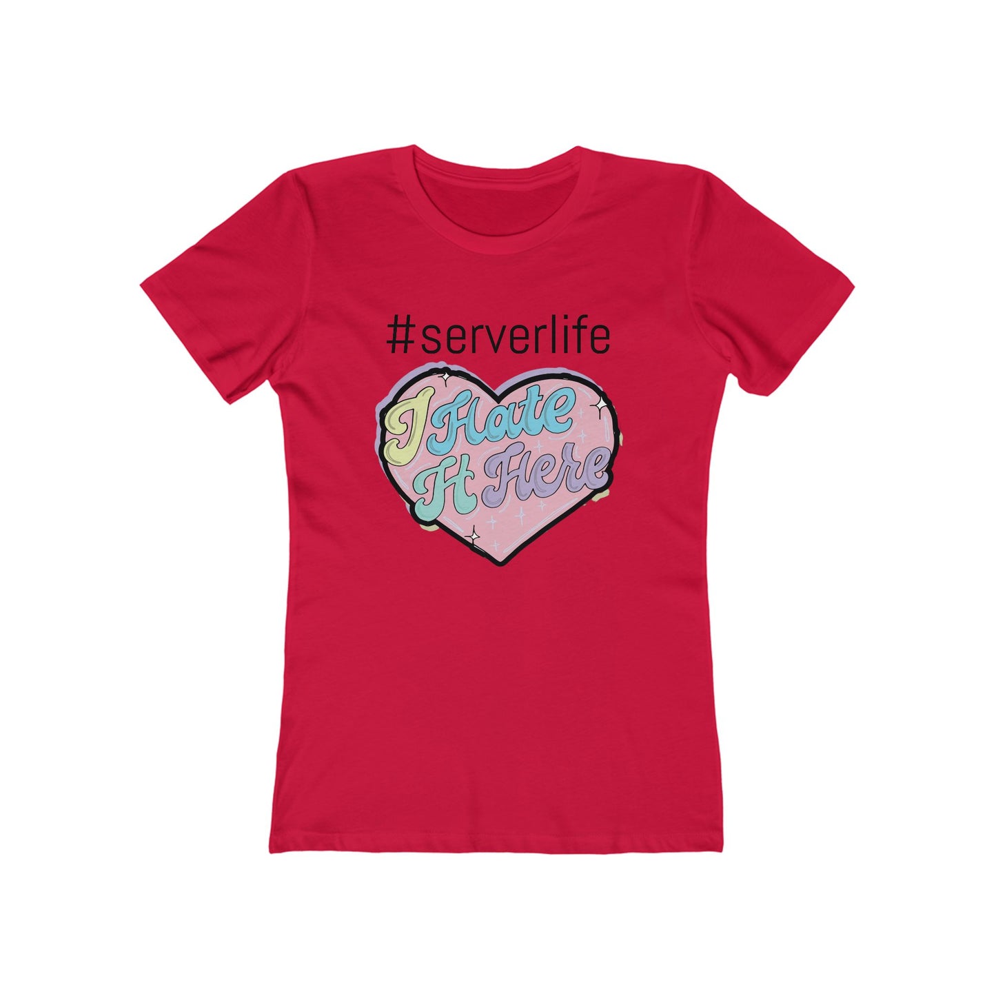 Trendy Server Life Tee for Women, Fun Casual Wear, Graphic T-Shirt, Heart Design Shirt, Perfect for Servers and Foodies