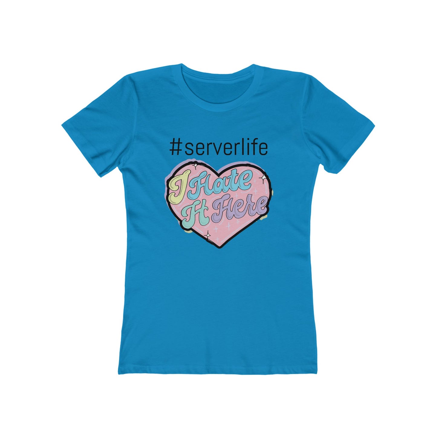 Trendy Server Life Tee for Women, Fun Casual Wear, Graphic T-Shirt, Heart Design Shirt, Perfect for Servers and Foodies