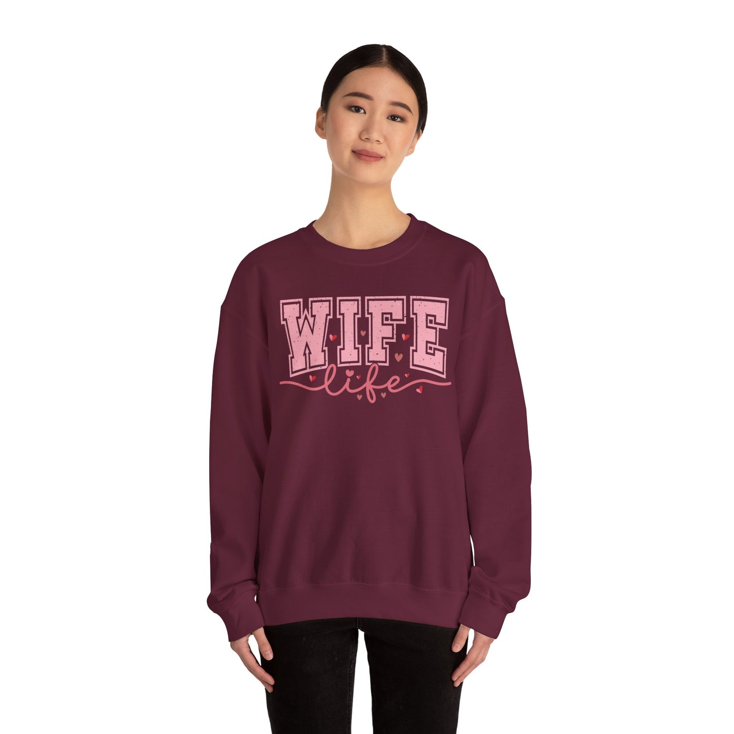 Wife Life Sweatshirt - Unisex Heavy Blend™ Crewneck for Celebrating Love