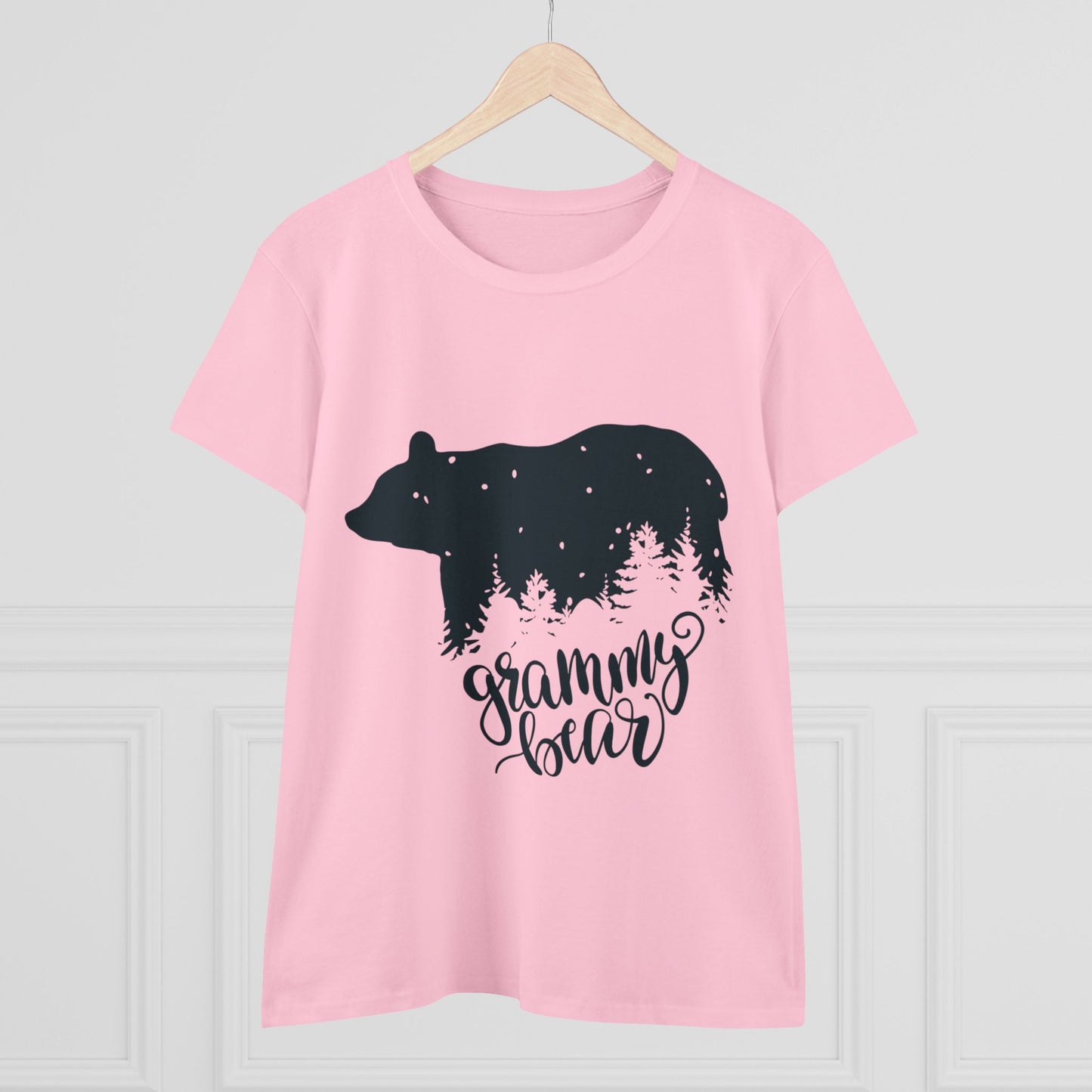 Grammy Bear Women's Midweight Cotton Tee - Cozy Nature Graphic Tee