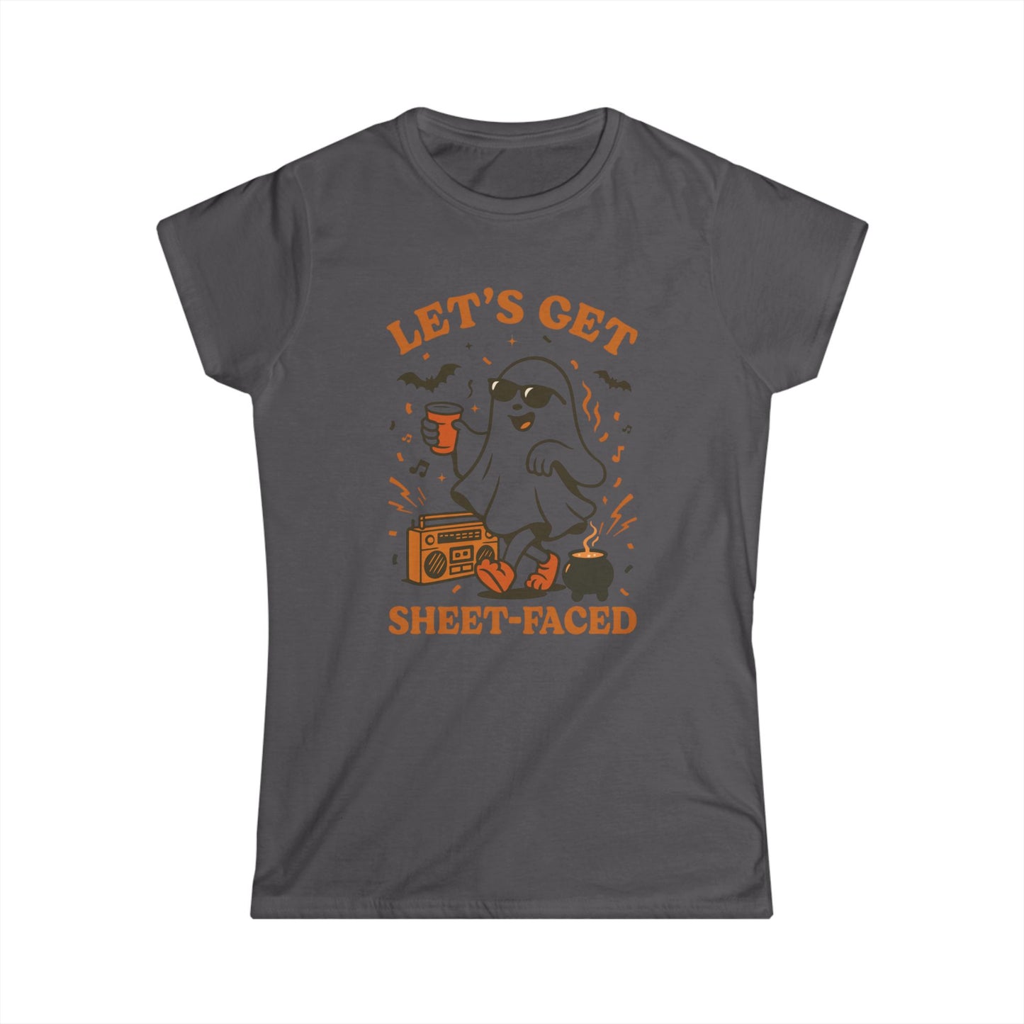 Ghost Party Women's Tee, Funny Halloween Shirt, Casual Graphic Top, Gift for Friends, Halloween Costume Alternative, Sheet-Faced Tee