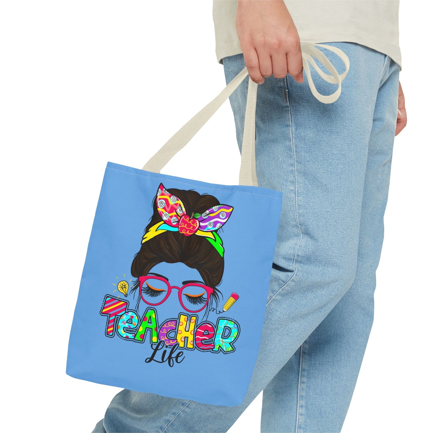 Teacher Life Tote Bag - Colorful & Fun Canvas Bag for Educators