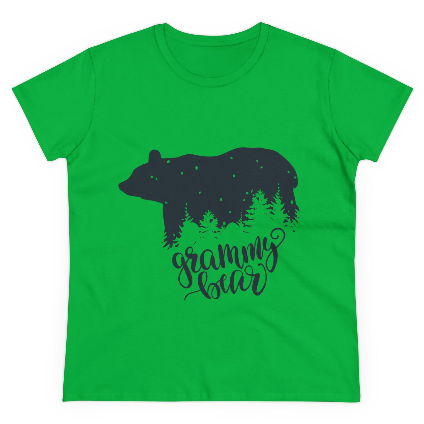 Grammy Bear Women's Midweight Cotton Tee - Cozy Nature Graphic Tee