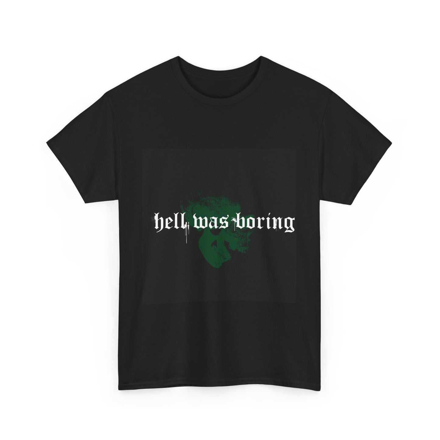 'Hell Was Boring' Unisex Heavy Cotton Tee - Edgy Graphic Tee for Casual Wear