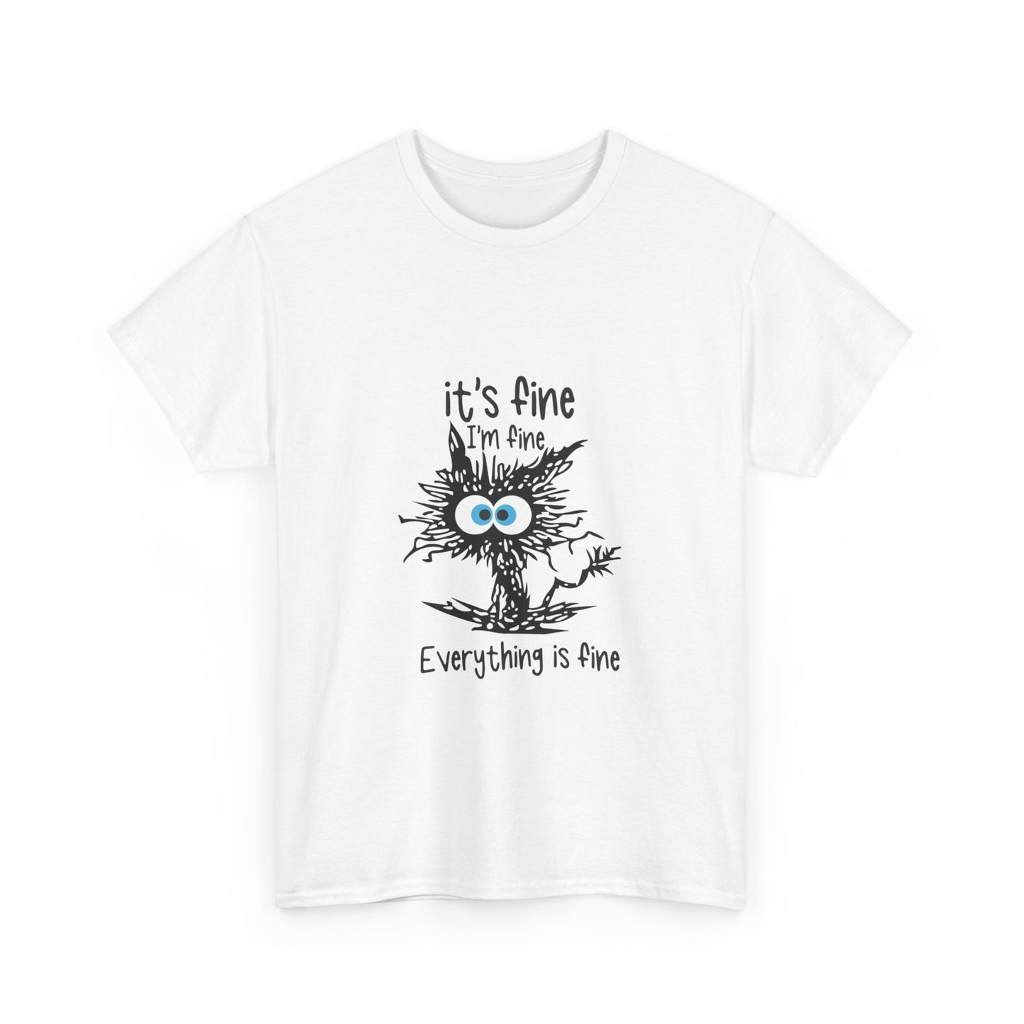 It's Fine Unisex Heavy Cotton Tee - Casual Comfort with Whimsical Design