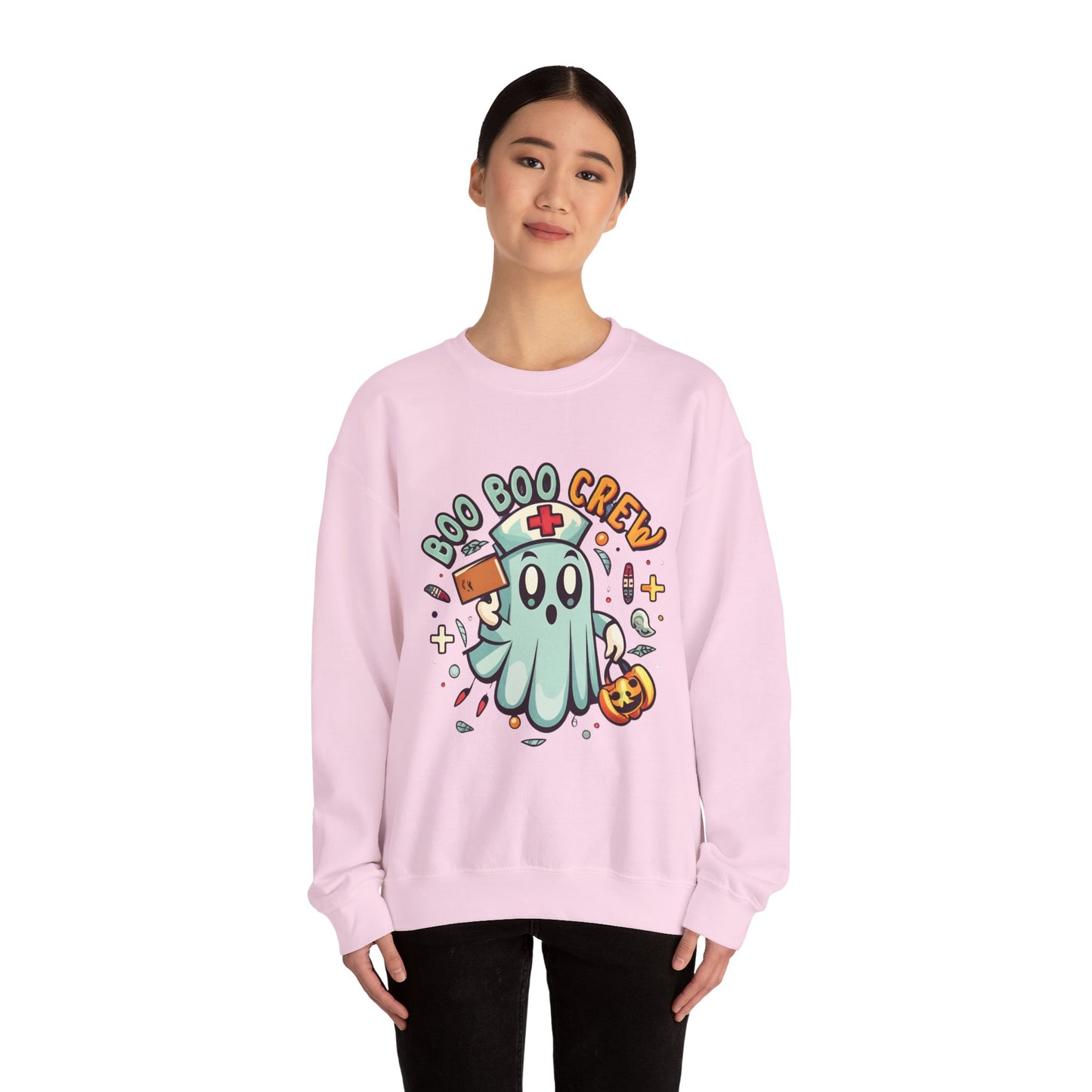 Halloween Ghost Crewneck Sweatshirt, Unisex Sweatshirt, Boo Boo Crew Sweatshirt, Cute Halloween Sweater, Cozy Fall Apparel