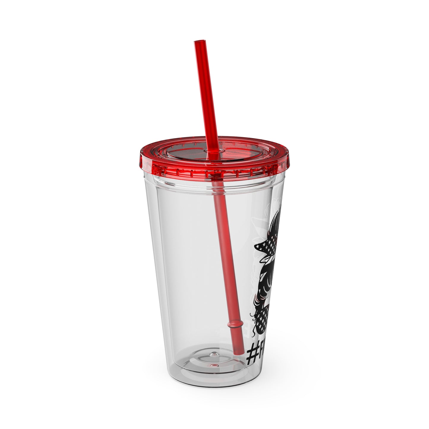 Sunsplash 16oz Tumbler with Straw - #FireWife Drinkware for Firefighters' Spouses