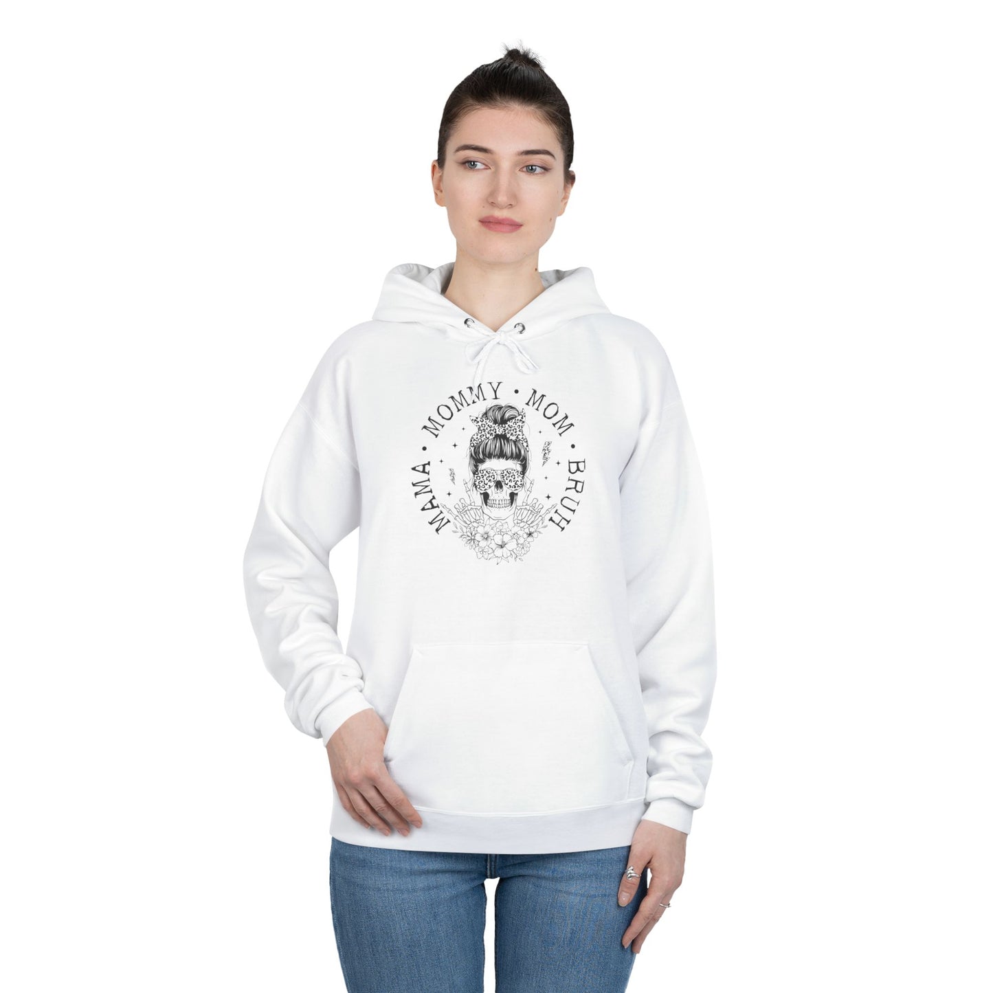 Skull Mom Hoodie - Unisex Eco-Friendly Pullover Sweatshirt for Mothers